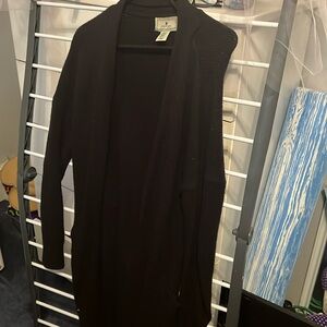 Long black sweater cardigan. Size M